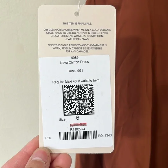 NEW Revelry Nova Chiffon Rust Formal Gown Dress Size 6 - Picture 10 of 11